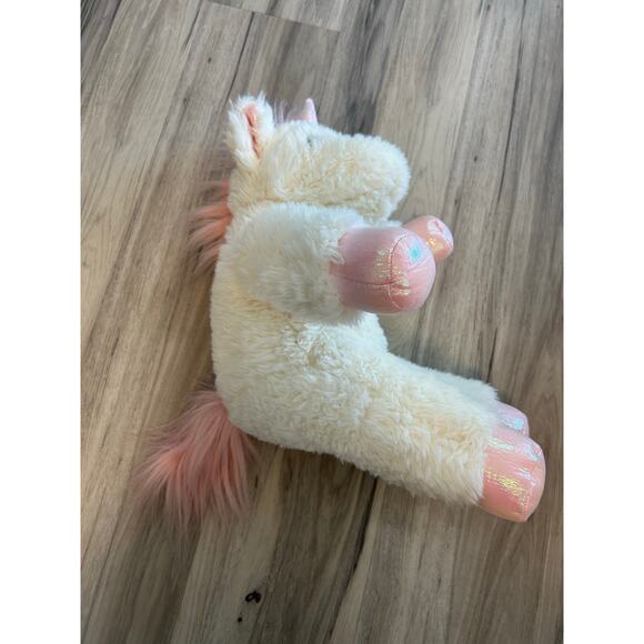 Vermont Teddy Bear Company 18” Fluffy Fantasy Unicorn Cream Pink Plush Very Soft - Picture 4 of 5